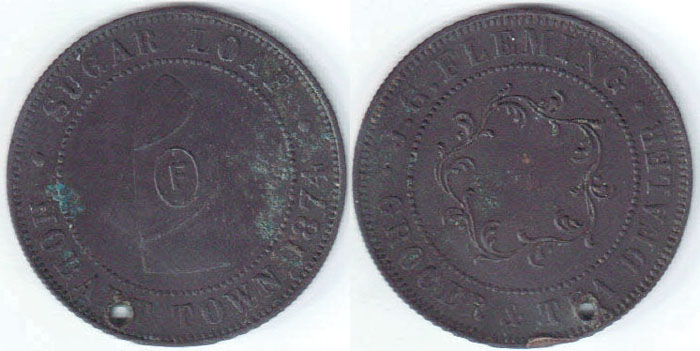 1874 Fleming 1d Trade Token A003268